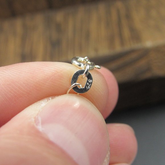 18" Sterling Silver Cubic Zirconia Double Heart Pendant Necklace Vintage - Picture 5 of 7